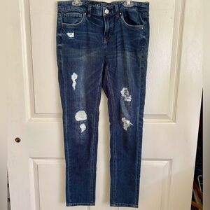 WHBM Distressed Girlfriend Jeans